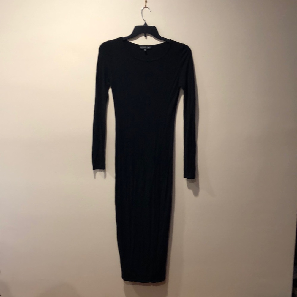 Top shop tall fit size 6 US black long sleeved dress, for fall and winter